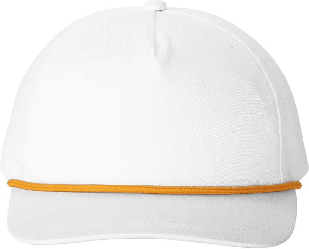 Port Authority Snapback Five-Panel Rope Cap-New-Port Authority-White/Athletic Gold-OSFA-Thread Logic