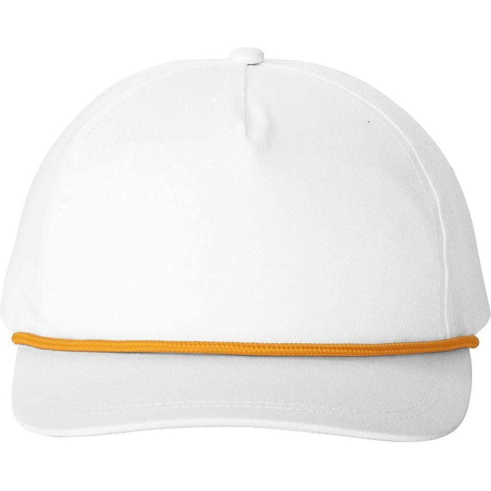 no-logo Port Authority Snapback Five-Panel Rope Cap-New-Port Authority-White/Athletic Gold-OSFA-Thread Logic