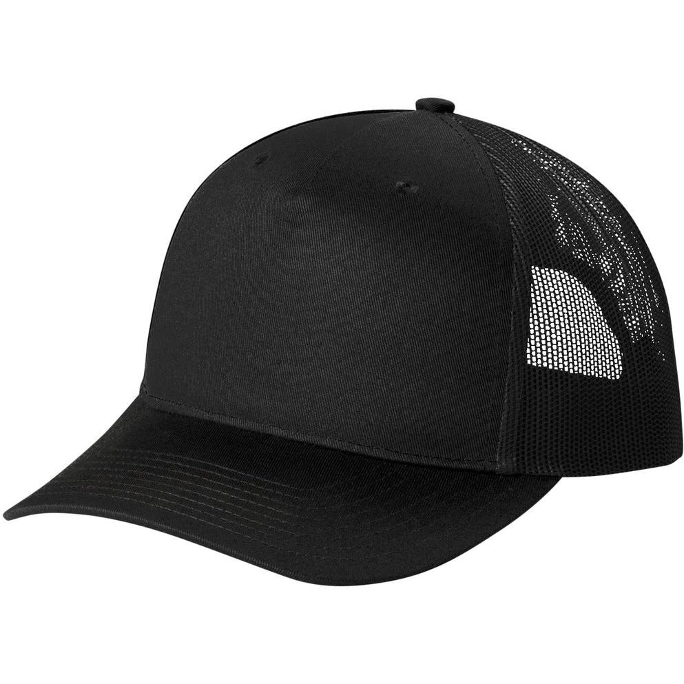 no-logo Port Authority Snapback Five-Panel Trucker Cap