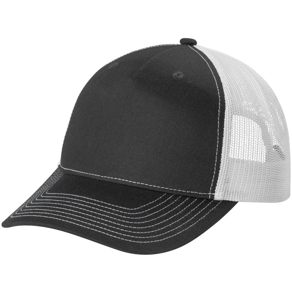 no-logo Port Authority Snapback Five-Panel Trucker Cap