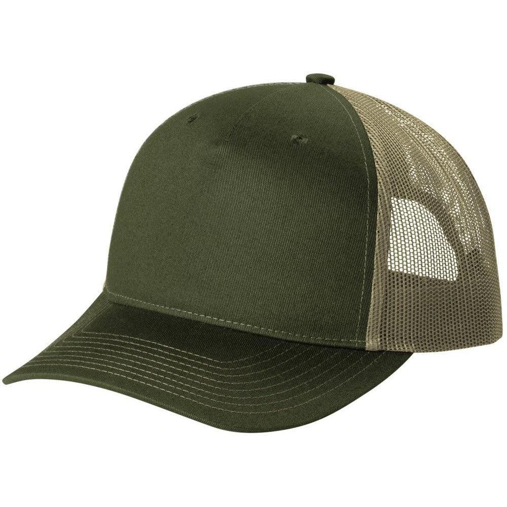 no-logo Port Authority Snapback Five-Panel Trucker Cap