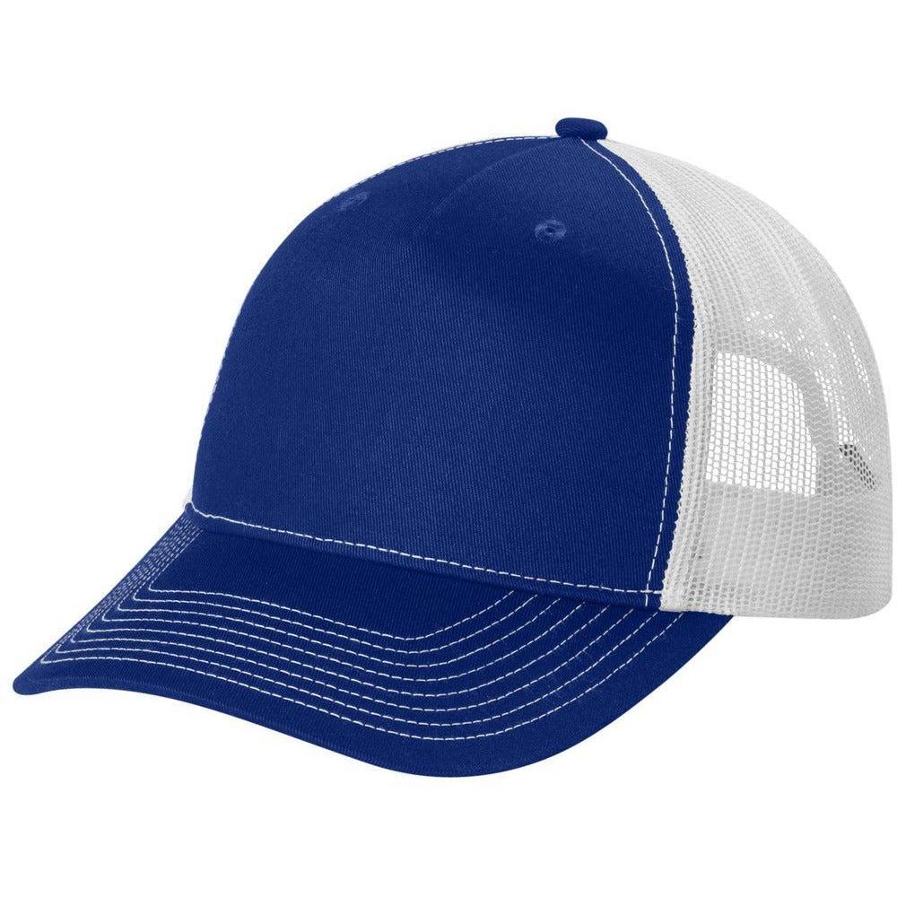 no-logo Port Authority Snapback Five-Panel Trucker Cap