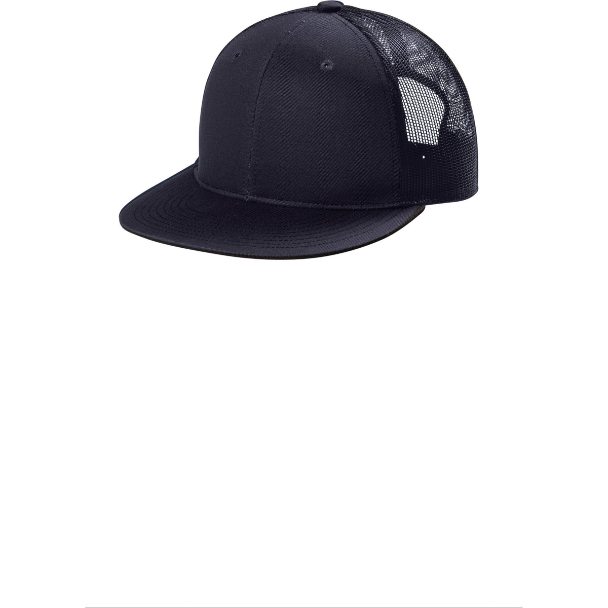 no-logo Port Authority Snapback Flat Bill Trucker Cap