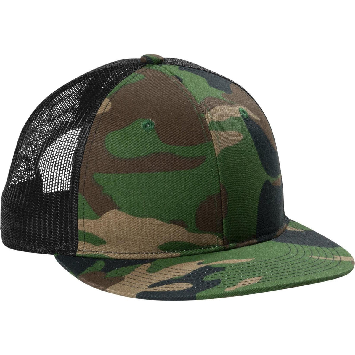 no-logo Port Authority Snapback Flat Bill Trucker Cap-Regular-Port Authority-Thread Logic