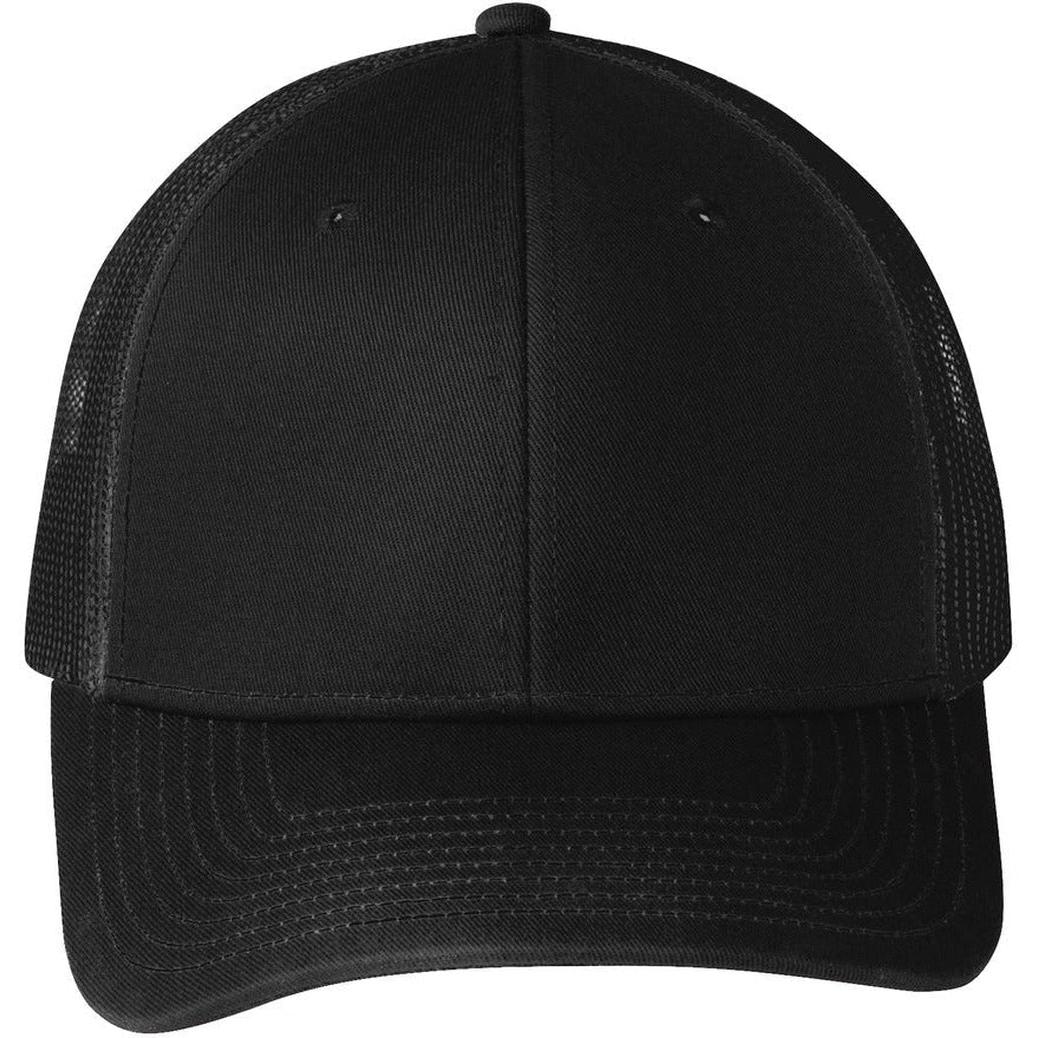 no-logo Port Authority Snapback Trucker Cap-Headwear-Port Authority-Black-OSFA-Thread Logic