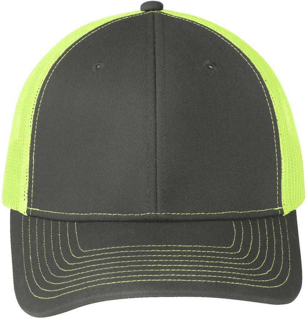 Port Authority Snapback Trucker Cap-Regular-Port Authority-Grey Steel/Neon Yellow-OSFA-Thread Logic