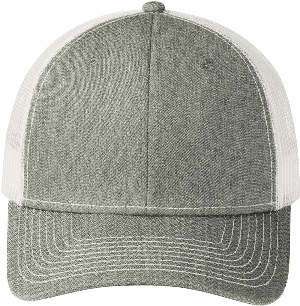 Port Authority Snapback Trucker Cap-Regular-Port Authority-Heather Grey/White-OSFA-Thread Logic
