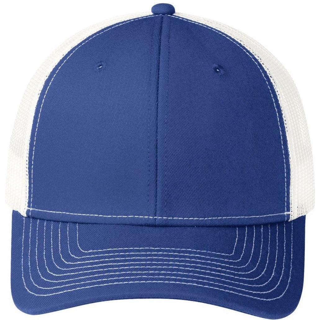 no-logo Port Authority Snapback Trucker Cap-Headwear-Port Authority-Patriot Blue/White-OSFA-Thread Logic