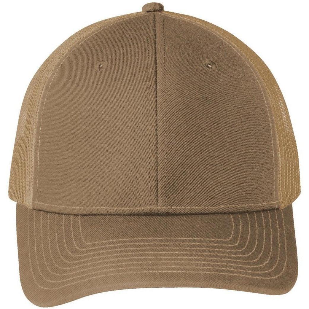 no-logo Port Authority Snapback Trucker Cap-Headwear-Port Authority-Woodland Brown-OSFA-Thread Logic