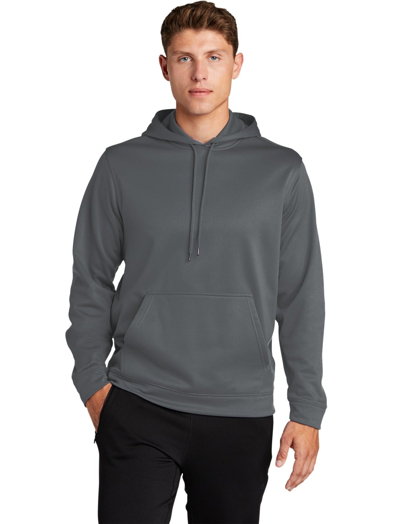 no-logo Port Authority Sport-Wick Fleece Hooded Pullover-Regular-Port Authority-Thread Logic