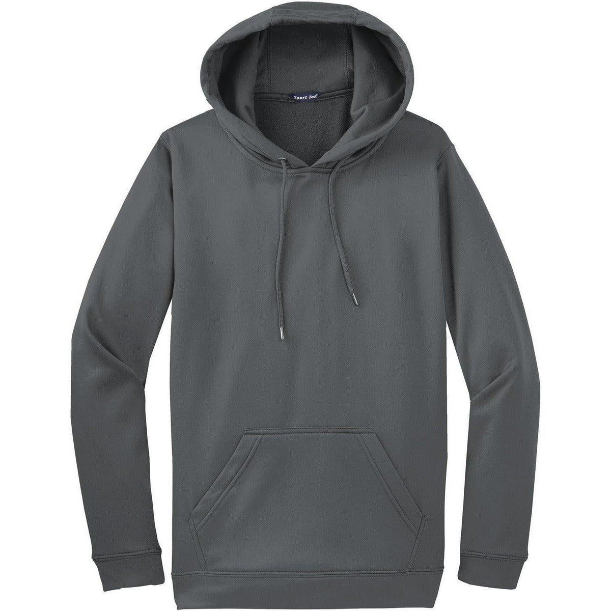 logo-left Port Authority Sport-Wick Fleece Hooded Pullover-Hoodies-Port Authority-Dark Smoke Grey-S-Thread Logic