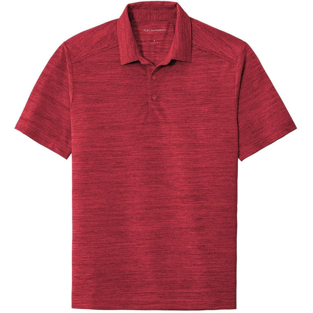 no-logo Port Authority Stretch Heather Polo-Regular-Port Authority-Red/Black-S-Thread Logic
