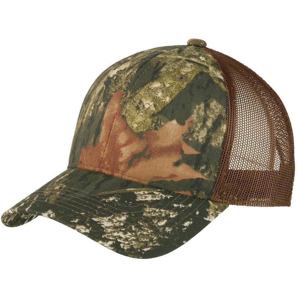 no-logo Port Authority Structured Camouflage Mesh Back Cap-Headwear-Port Authority-Mossy Oak New Break-up/Brown-OSFA-Thread Logic