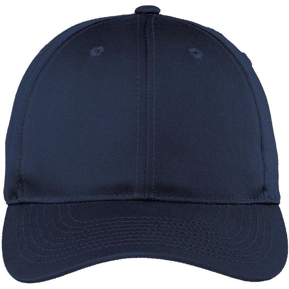 no-logo Port Authority Structured Fine Twill Cap-Headwear-Port Authority-Navy-OSFA-Thread Logic