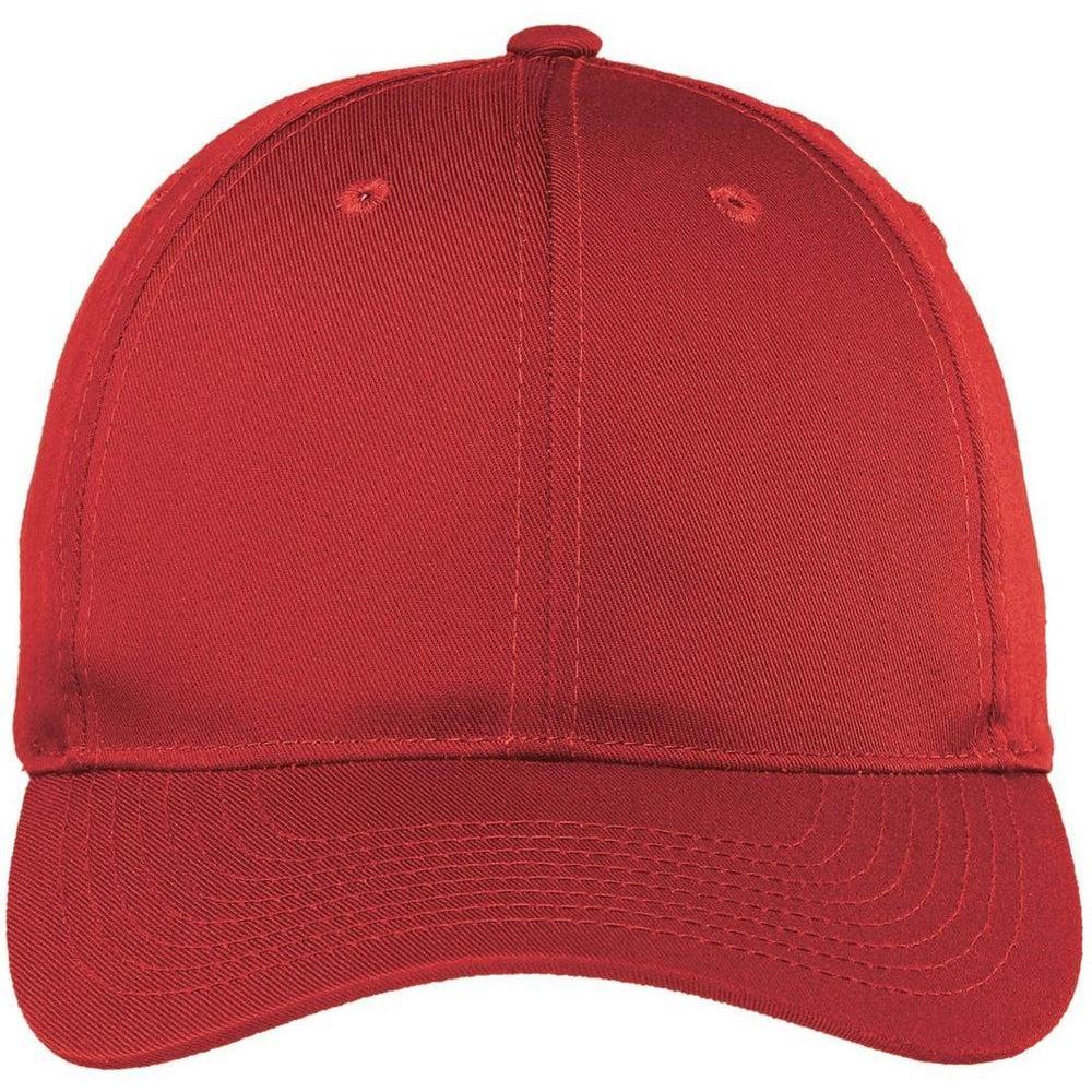 no-logo Port Authority Structured Fine Twill Cap-Headwear-Port Authority-Red-OSFA-Thread Logic