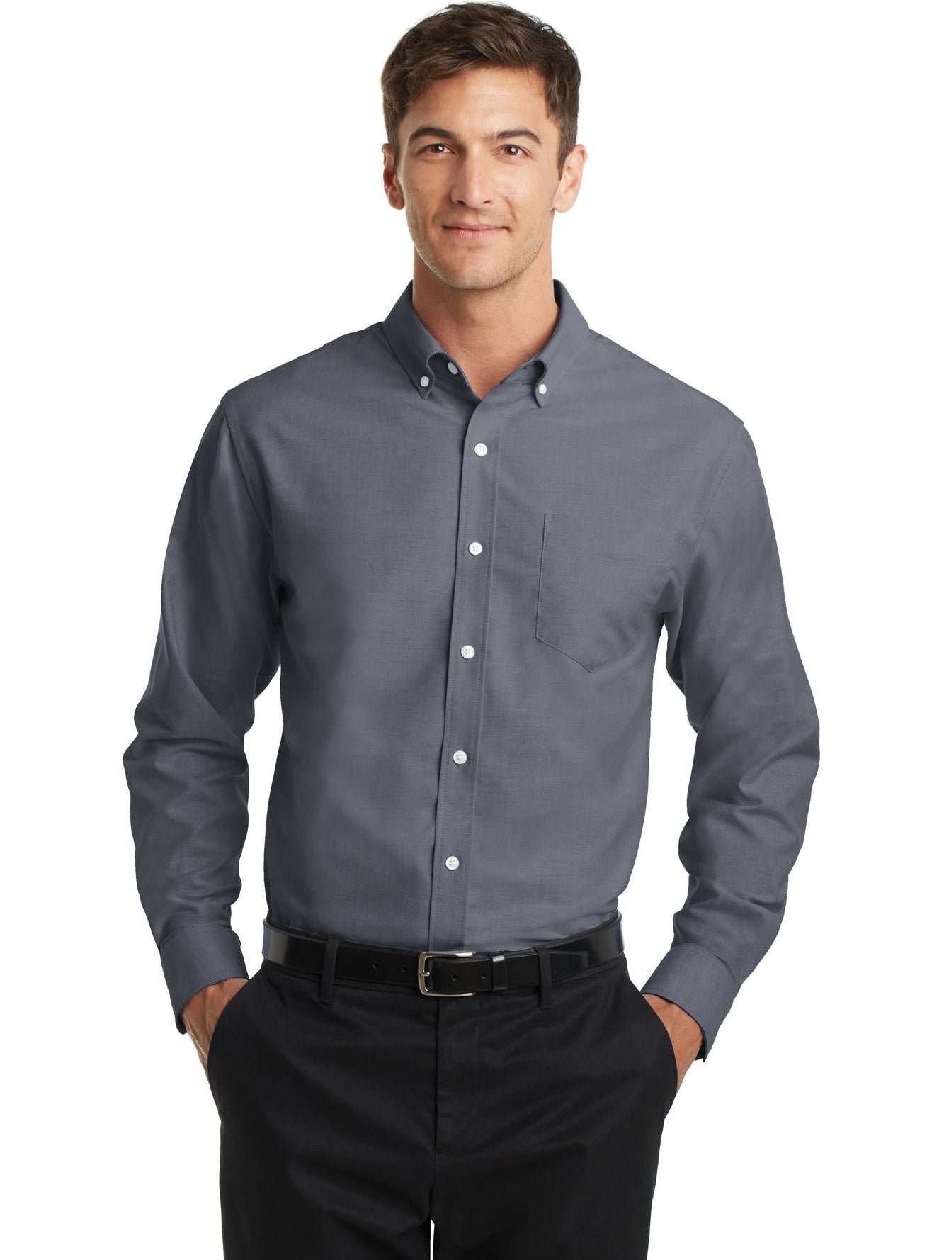 no-logo Port Authority SuperPro Oxford Shirt-Regular-Port Authority-Thread Logic