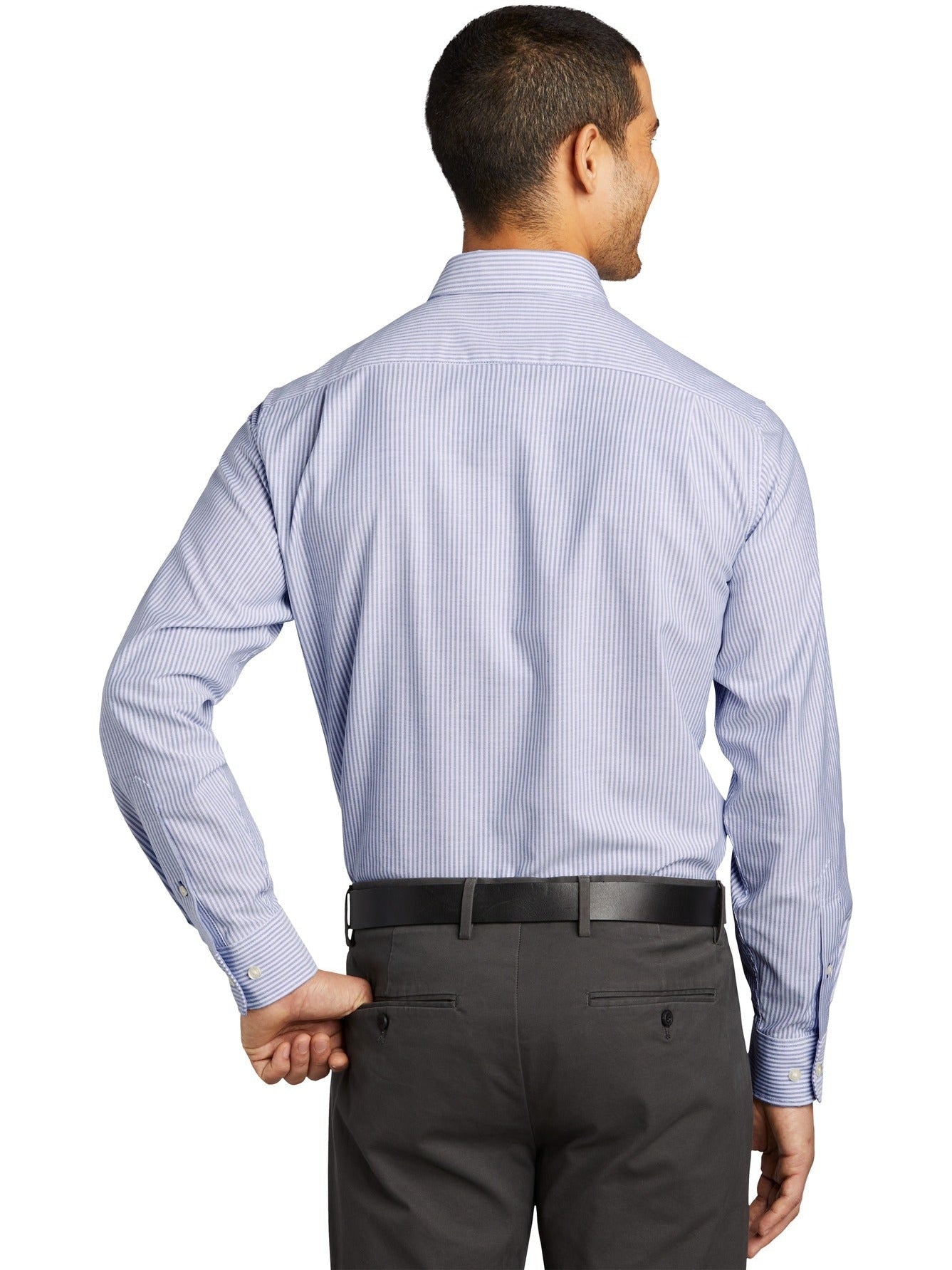 no-logo Port Authority SuperPro Oxford Stripe Shirt-Regular-Port Authority-Thread Logic