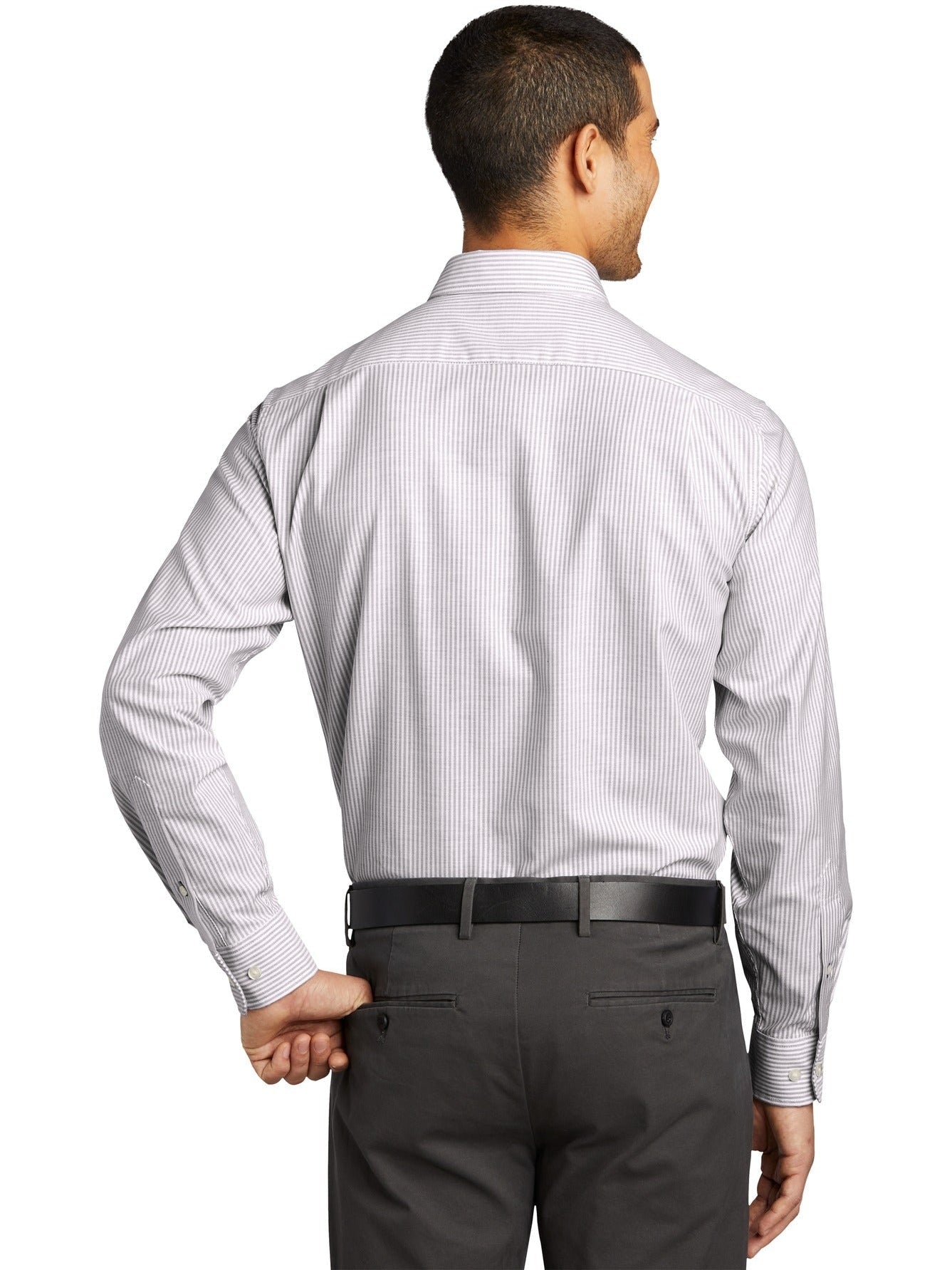 no-logo Port Authority SuperPro Oxford Stripe Shirt-Regular-Port Authority-Thread Logic