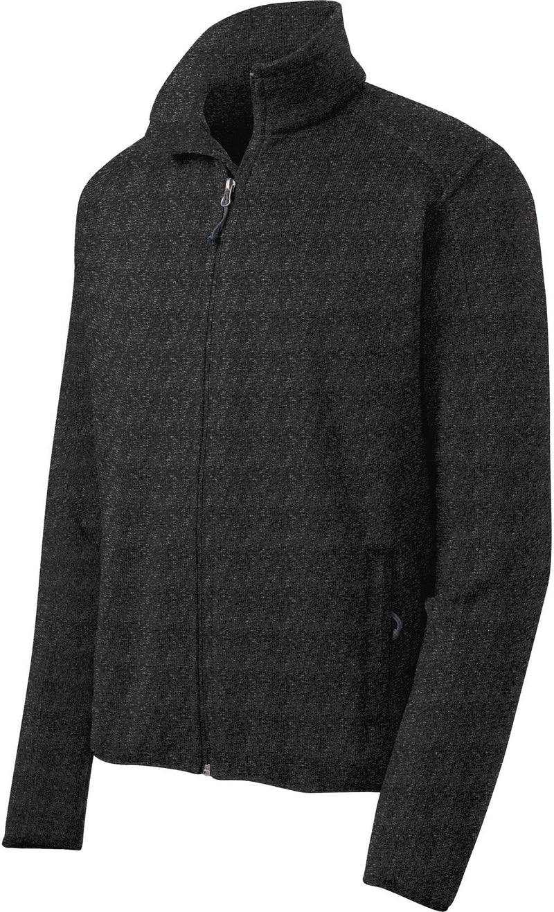 Port Authority Sweater Fleece Jacket-Regular-Port Authority-Black Heather-S-Thread Logic