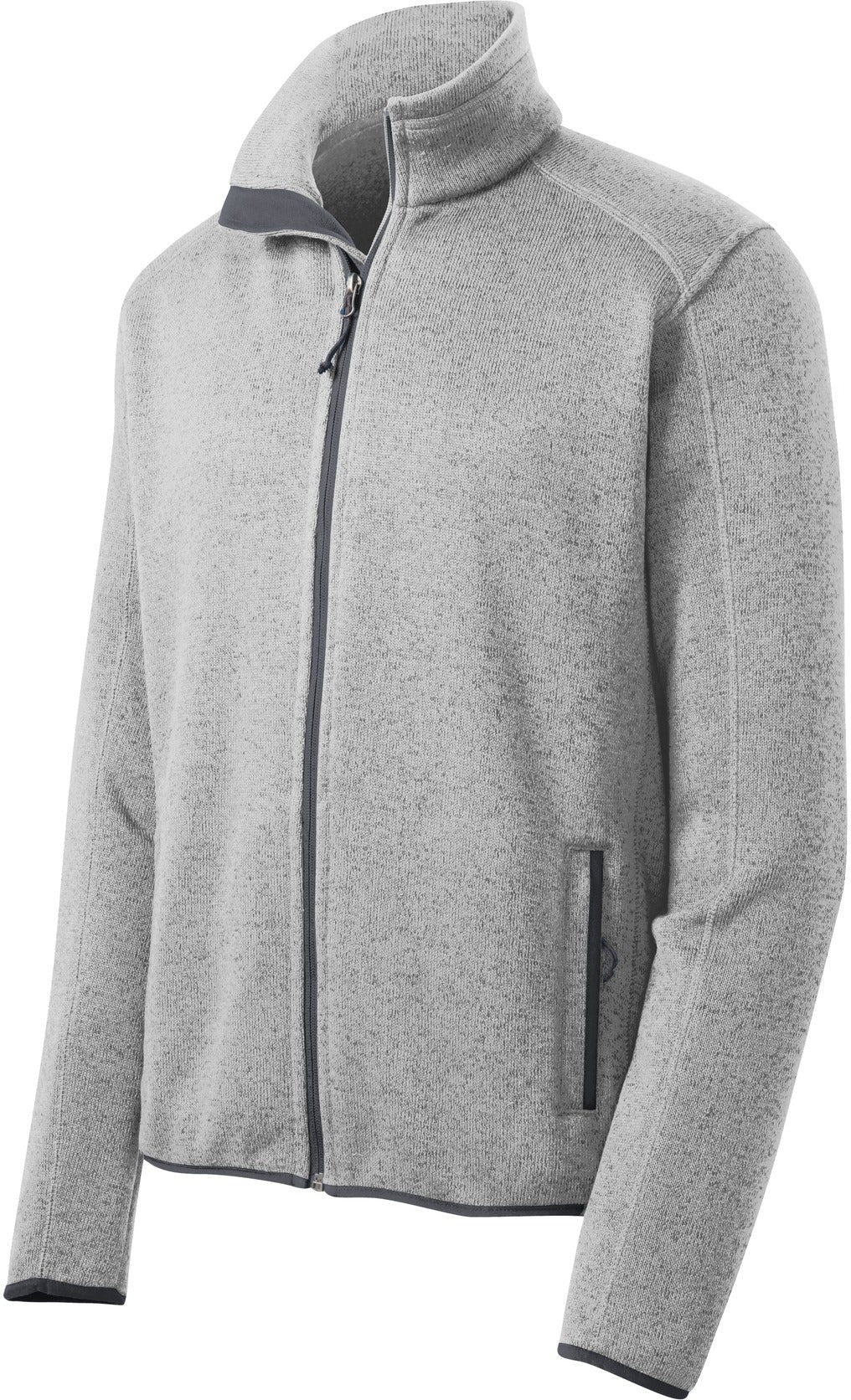 Port Authority Sweater Fleece Jacket-Regular-Port Authority-Grey Heather-S-Thread Logic