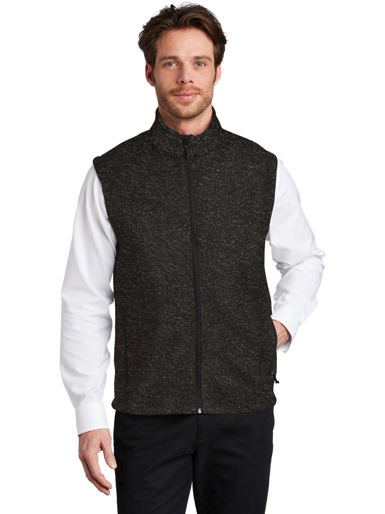 no-logo Port Authority Sweater Fleece Vest-Regular-Port Authority-Thread Logic