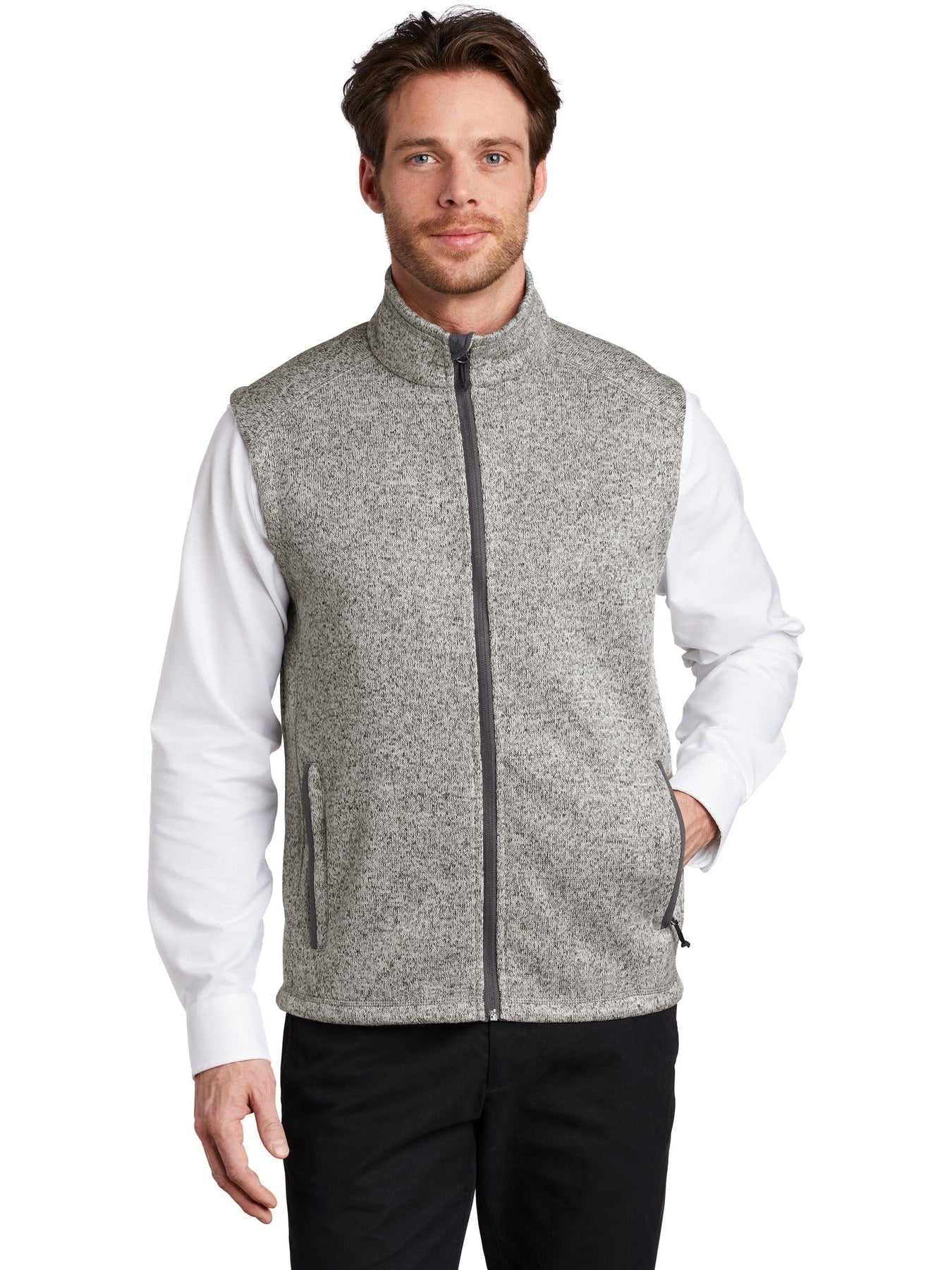 no-logo Port Authority Sweater Fleece Vest-Regular-Port Authority-Thread Logic