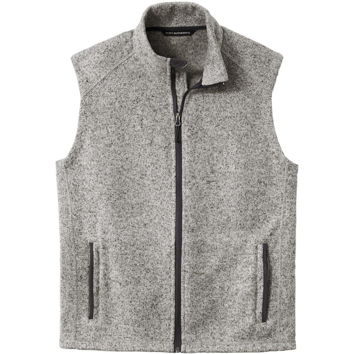 no-logo Port Authority Sweater Fleece Vest-Vests-Port Authority-Grey Heather-S-Thread Logic