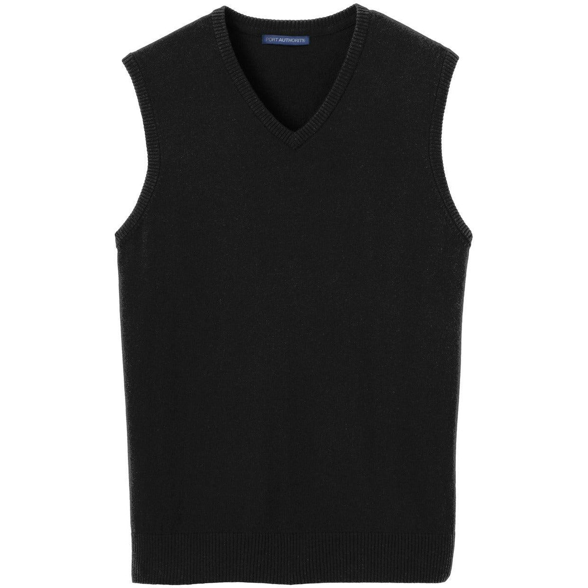 no-logo Port Authority Sweater Vest-Vests-Port Authority-Black-S-Thread Logic