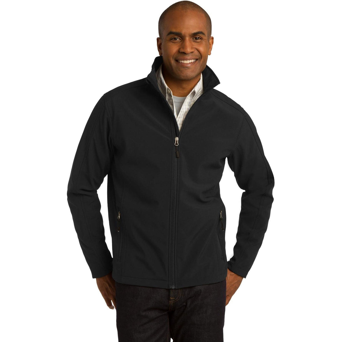 no-logo Port Authority Tall Core Soft Shell Jacket-Regular-Port Authority-Black-LT-Thread Logic