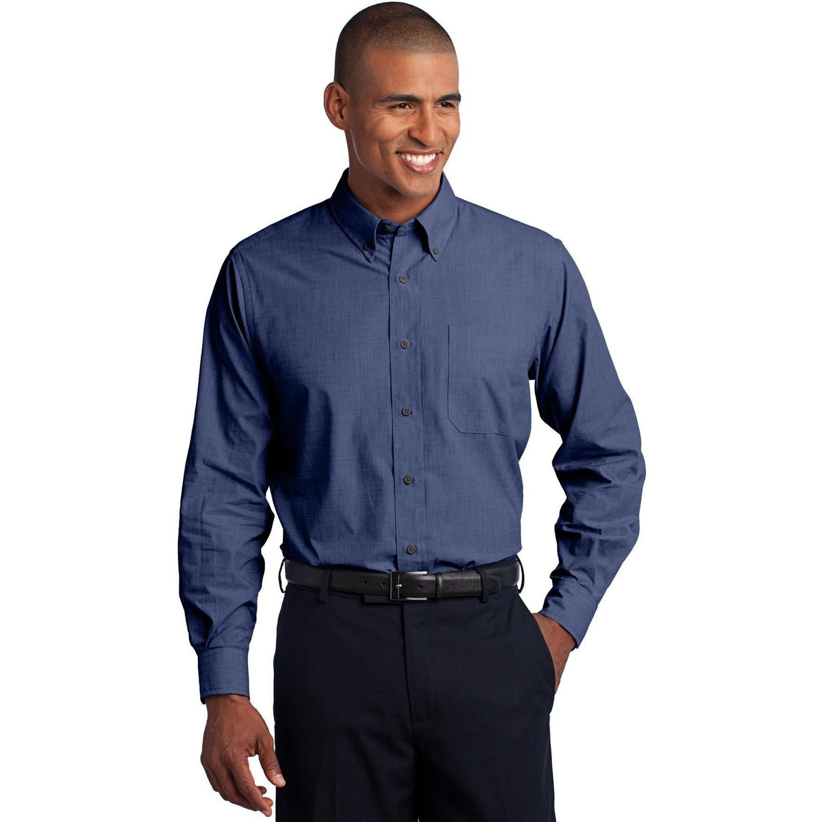 no-logo Port Authority Tall Crosshatch Easy Care Shirt-Dress Shirts-Port Authority-Thread Logic