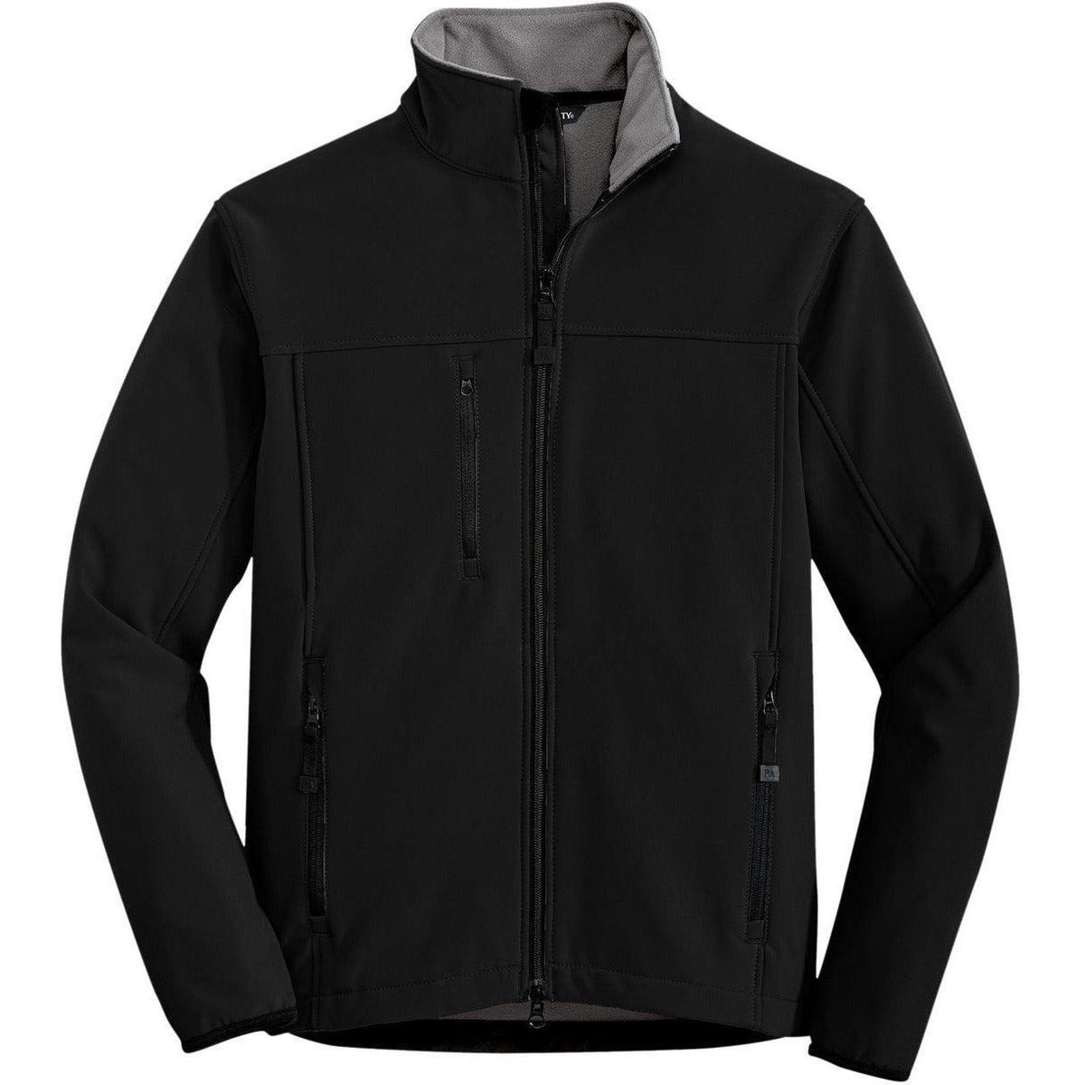 no-logo Port Authority Tall Glacier Soft Shell Jacket-Regular-Port Authority-Black/Chrome-LT-Thread Logic