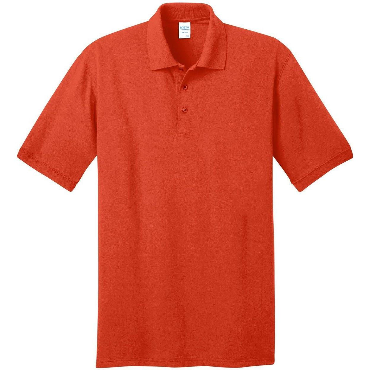 logo-left Port Authority Tall Jersey Knit Polo-Regular-Port Authority-Orange-LT-Thread Logic