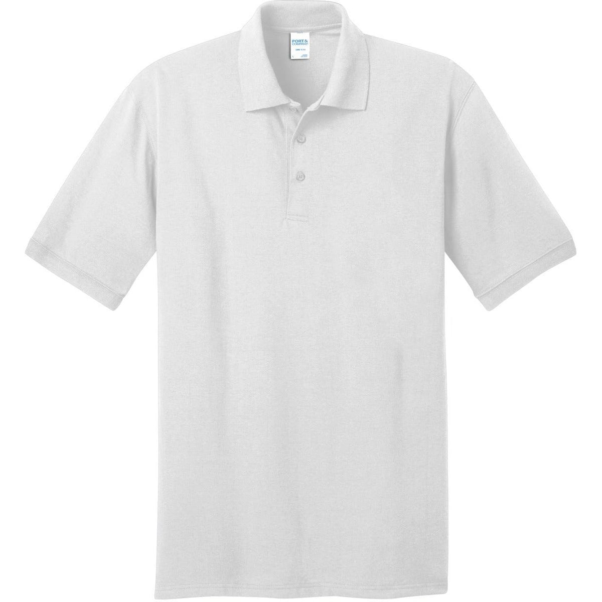 logo-left Port Authority Tall Jersey Knit Polo-Regular-Port Authority-White-LT-Thread Logic