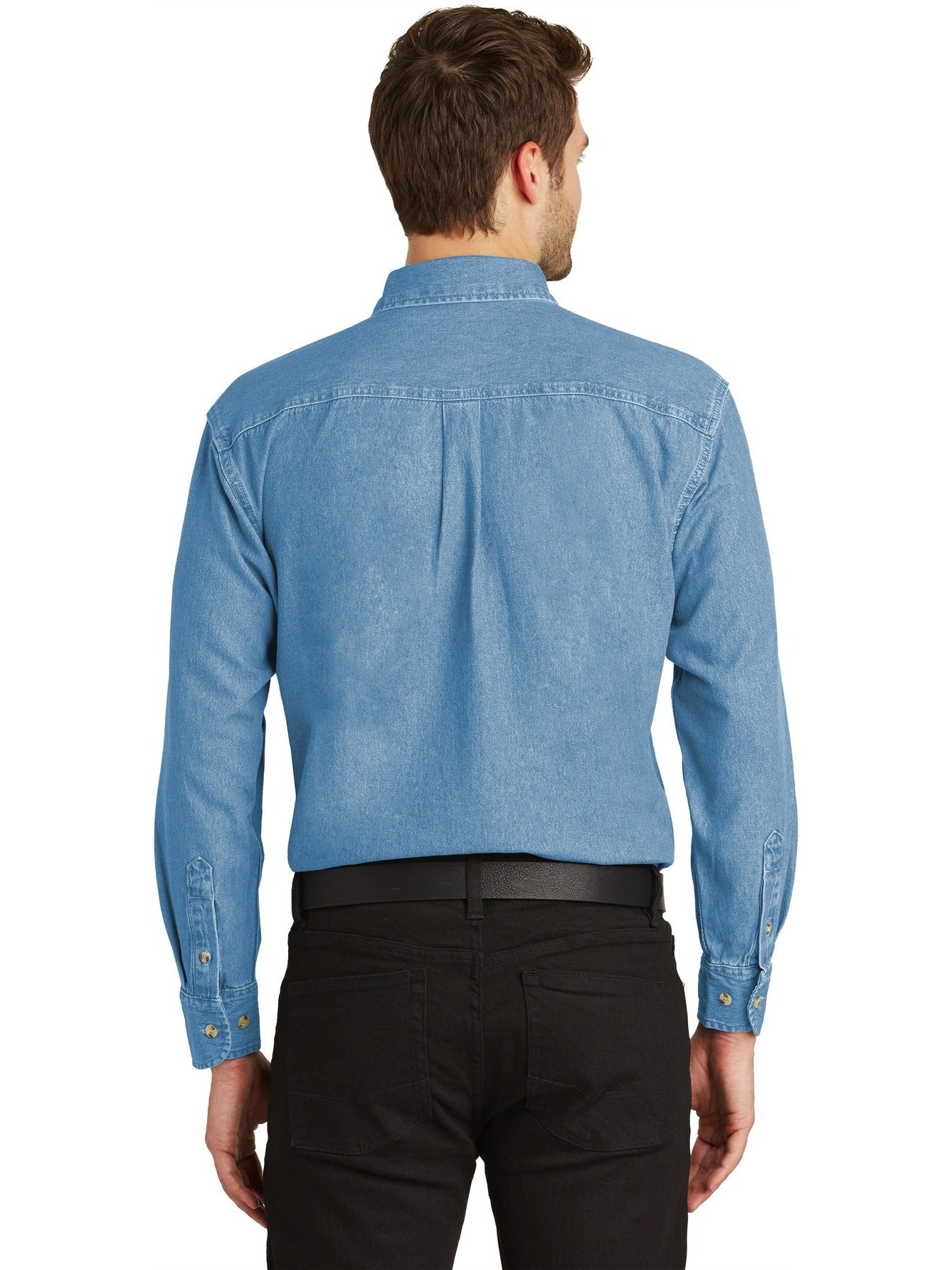 no-logo Port Authority Tall Long Sleeve Denim Shirt-Regular-Port Authority-Thread Logic