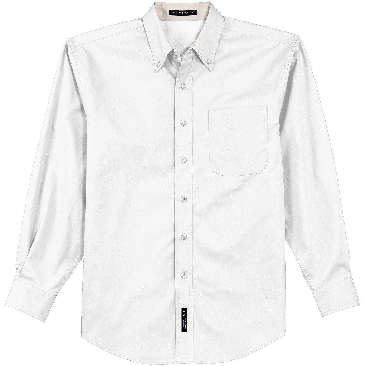 no-logo Port Authority Tall Long Sleeve Easy Care Shirt-Dress Shirts-Port Authority-White/Light Stone-LT-Thread Logic