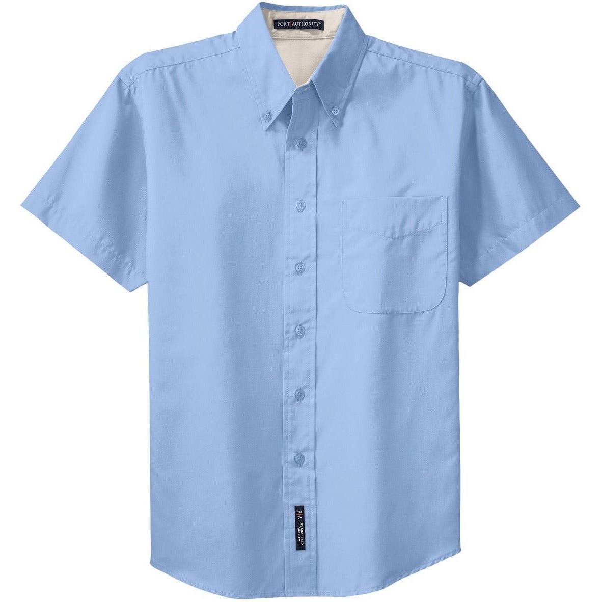 no-logo Port Authority Tall Short Sleeve Easy Care Shirt-Dress Shirts-Port Authority-Light Blue/Light Stone-LT-Thread Logic