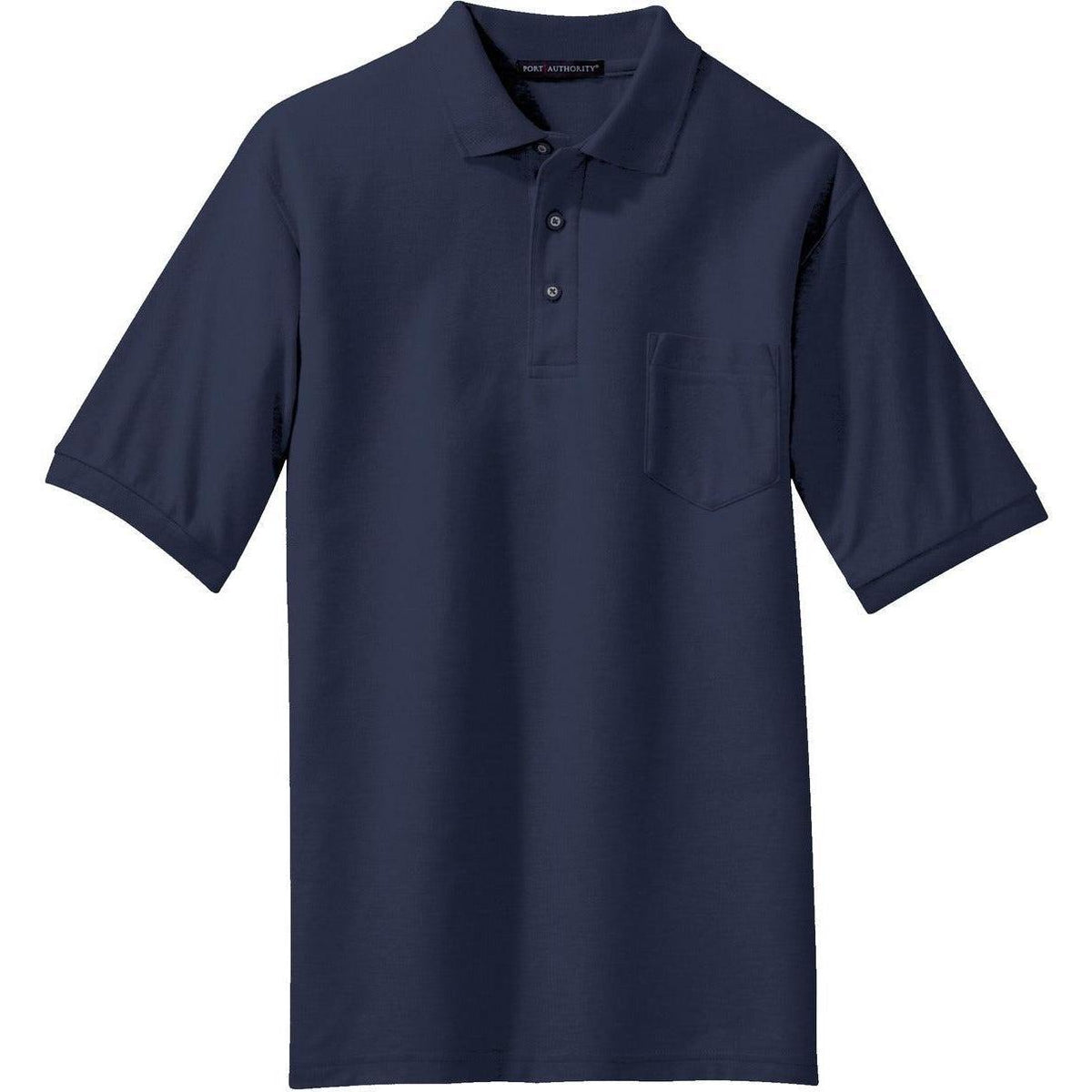 no-logo Port Authority Tall Silk Touch Polo with Pocket-Regular-Port Authority-Navy-LT-Thread Logic
