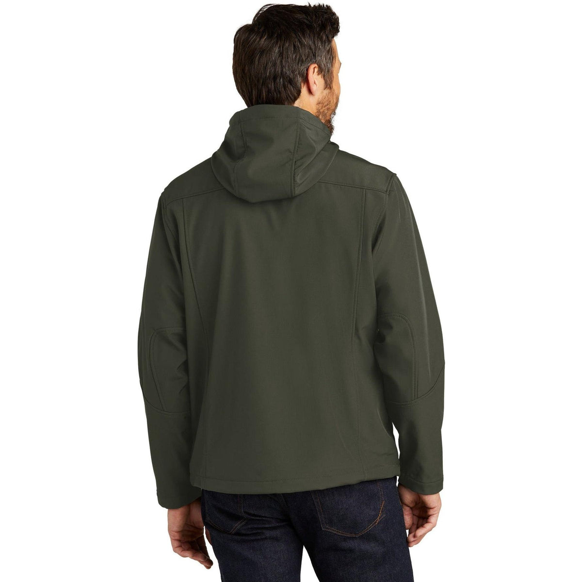 no-logo Port Authority Textured Hooded Soft Shell Jacket-Regular-Port Authority-Thread Logic