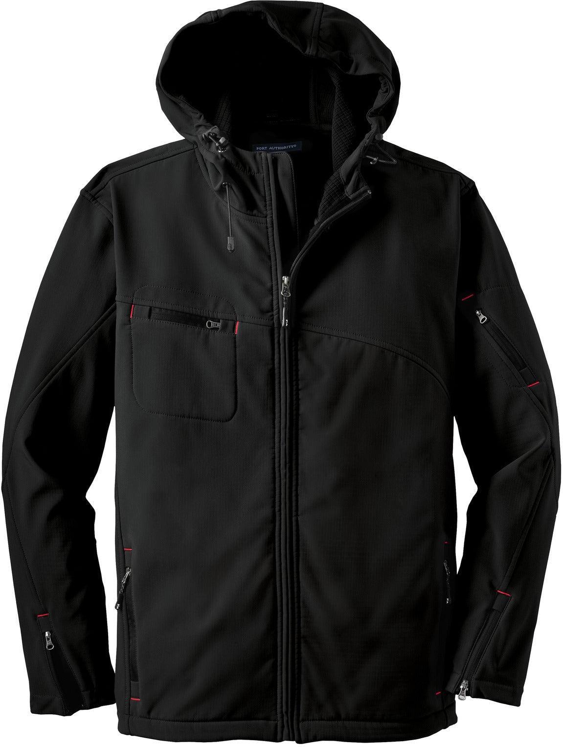 Port Authority Textured Hooded Soft Shell Jacket