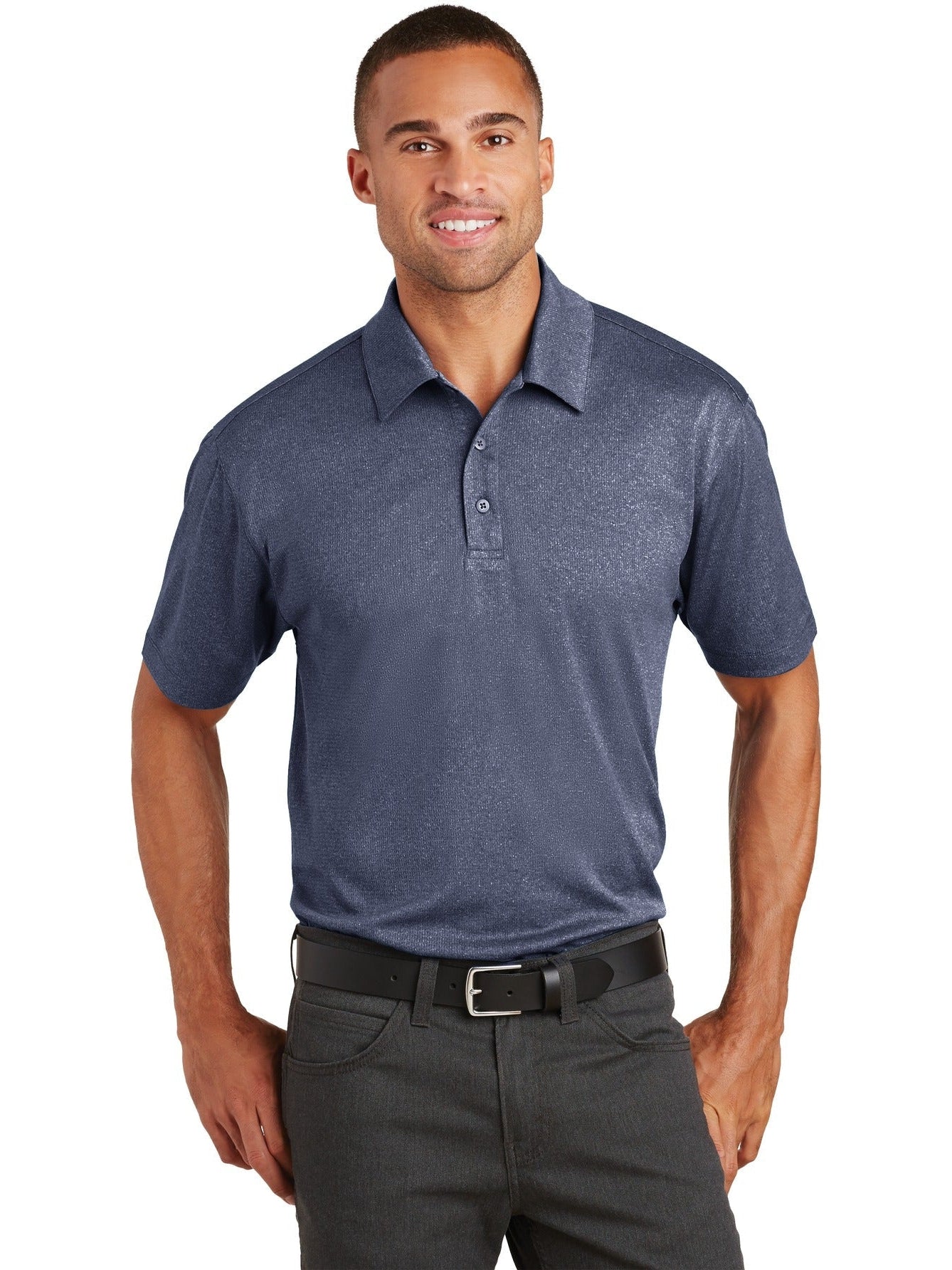 no-logo Port Authority Trace Heather Polo-Regular-Port Authority-Thread Logic