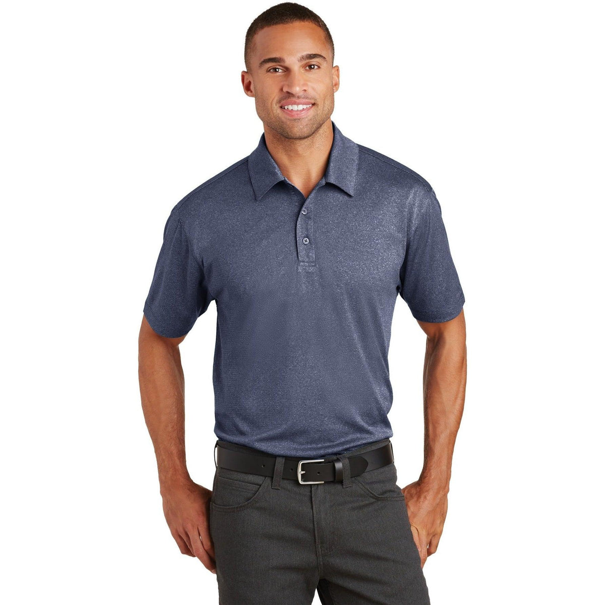 no-logo Port Authority Trace Heather Polo-Regular-Port Authority-Thread Logic