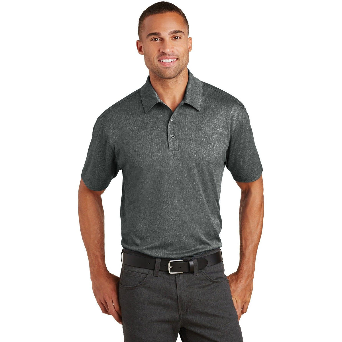 no-logo Port Authority Trace Heather Polo-Regular-Port Authority-Thread Logic