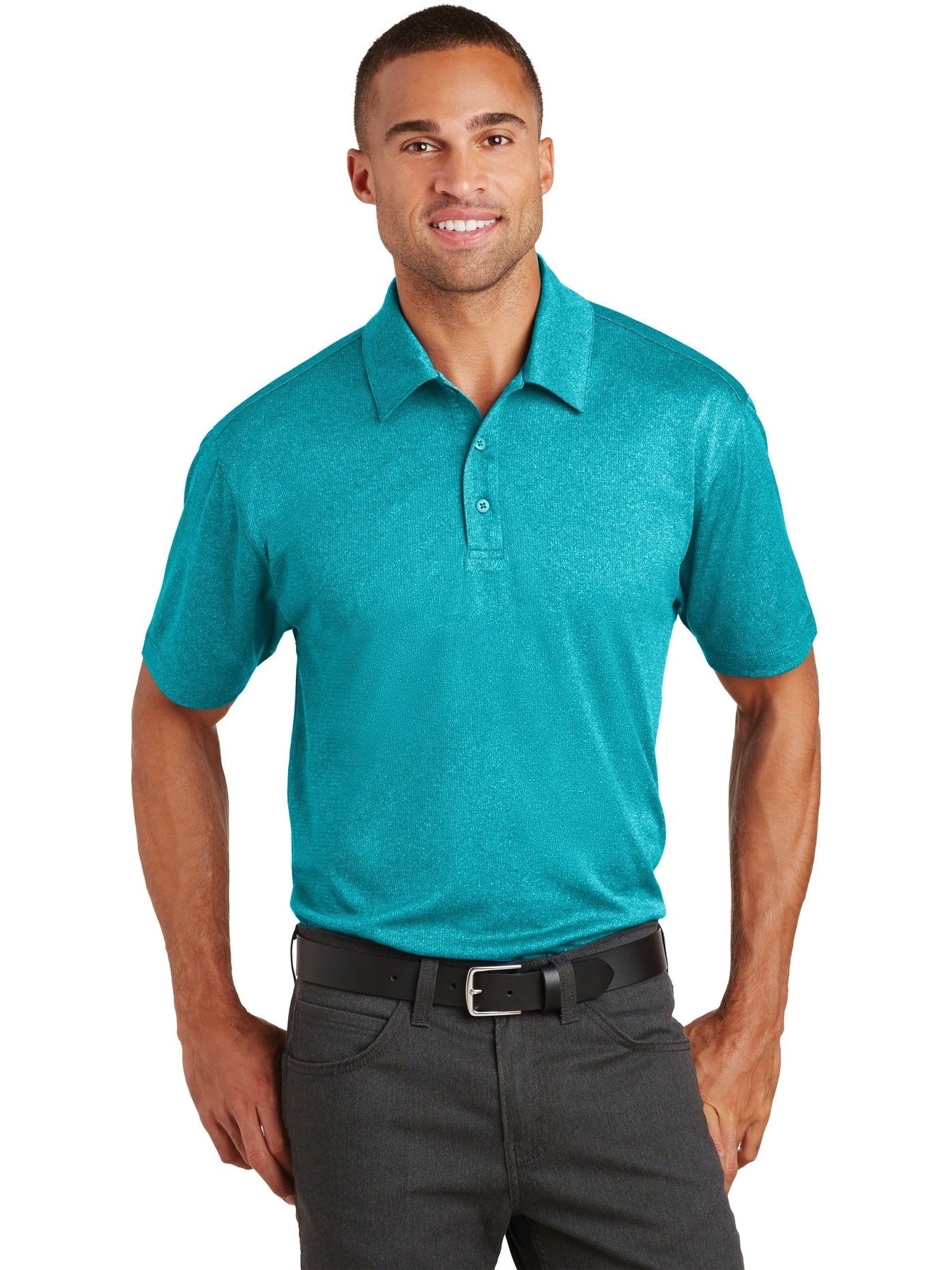 no-logo Port Authority Trace Heather Polo-Regular-Port Authority-Thread Logic