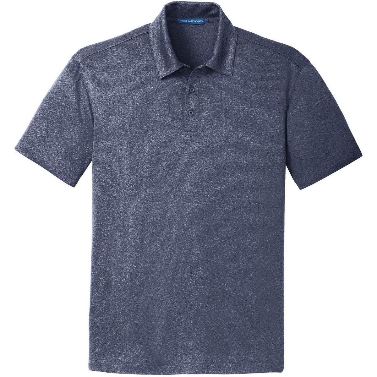 no-logo Port Authority Trace Heather Polo-Regular-Port Authority-True Navy Heather-S-Thread Logic