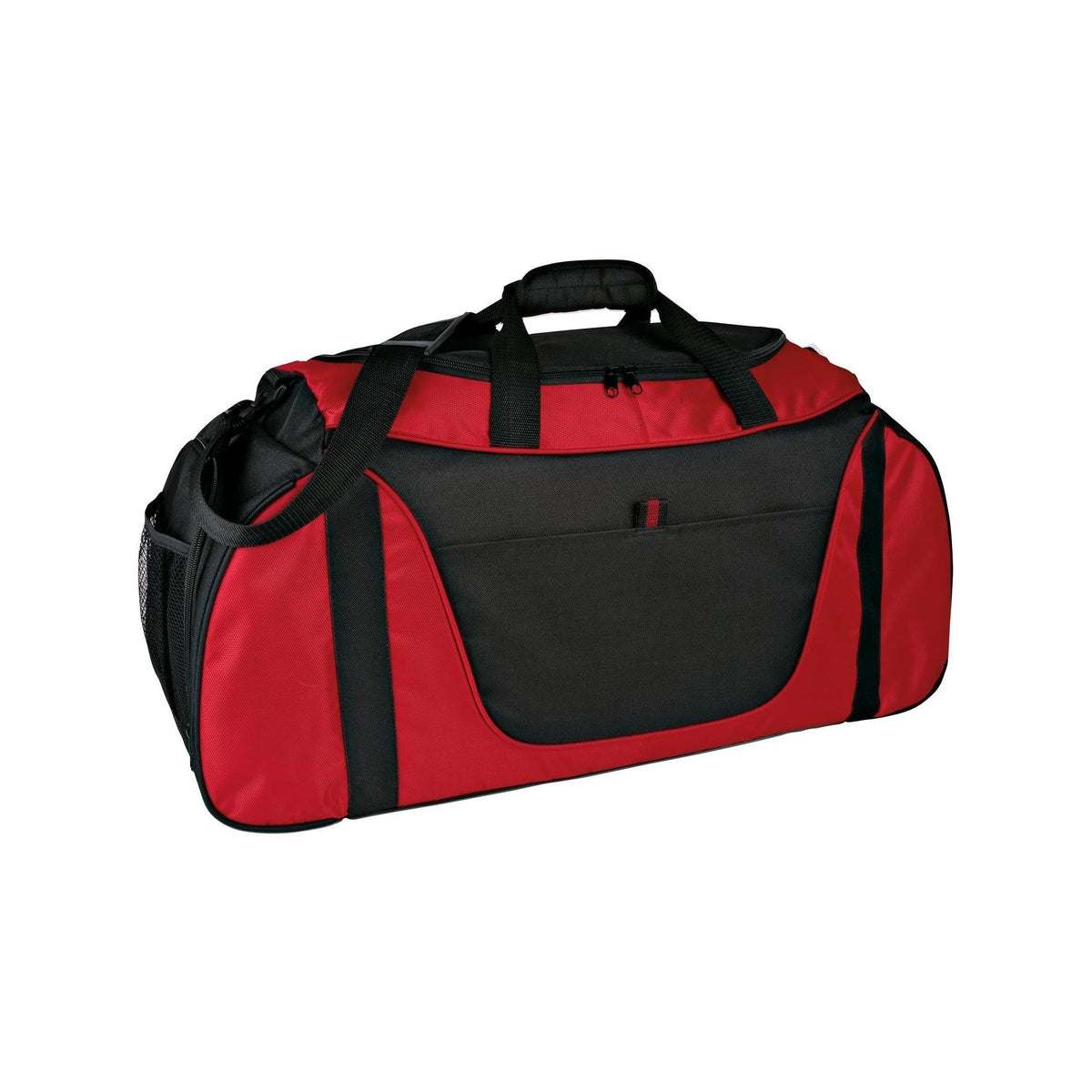 no-logo Port Authority Two Tone Medium Duffel Bag-Bags-Port Authority-Red/Black-Thread Logic