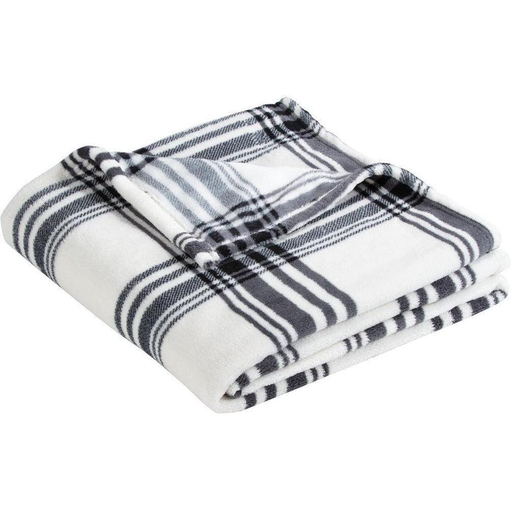 no-logo Port Authority Ultra Plush Blanket-Regular-Port Authority-Black/White Plaid-1 Size-Thread Logic