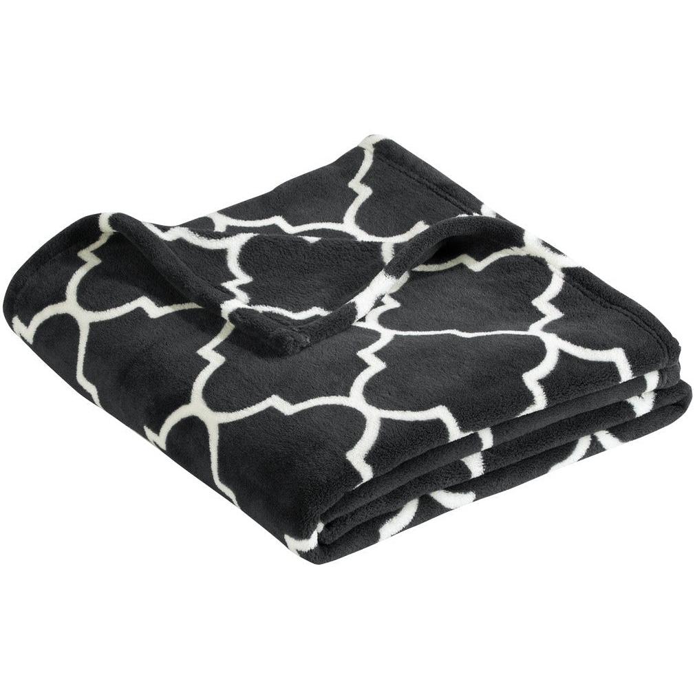 no-logo Port Authority Ultra Plush Blanket-Regular-Port Authority-Graphite/Quatrefoil-1 Size-Thread Logic