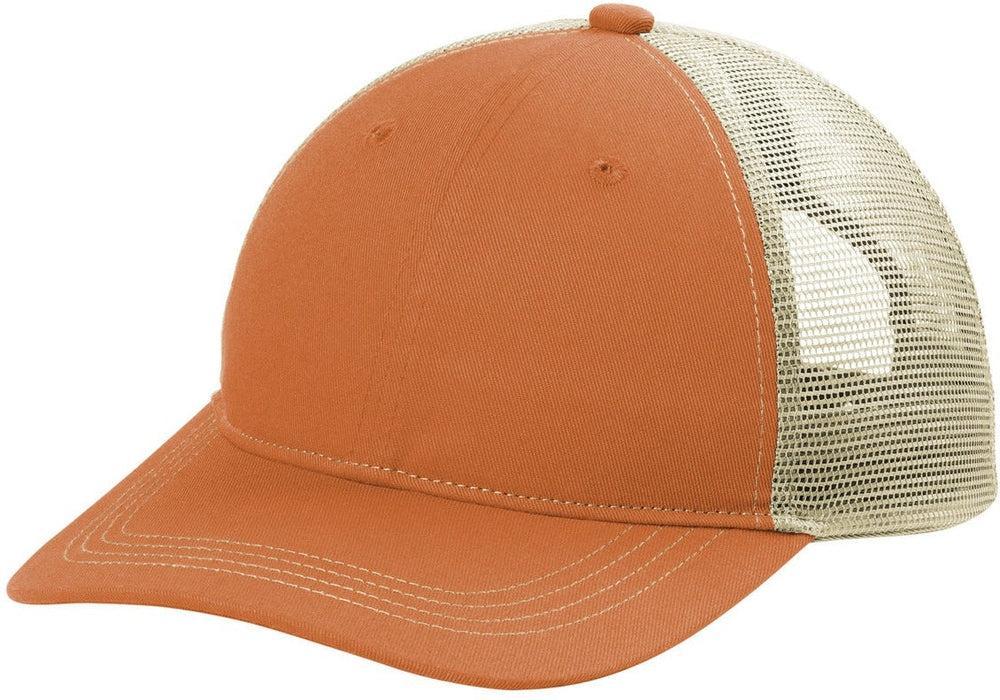 no-logo Port Authority Unstructured Snapback Trucker Cap-Caps-Port Authority-Texas Orange/ Tan-1 Size-Thread Logic