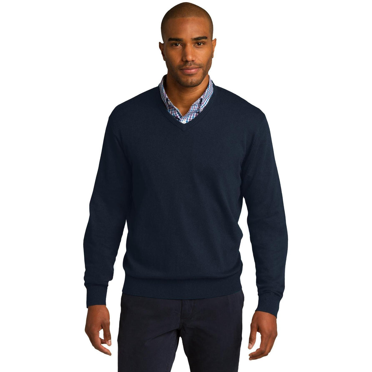 no-logo Port Authority V-Neck Sweater-Sweaters-Port Authority-Thread Logic