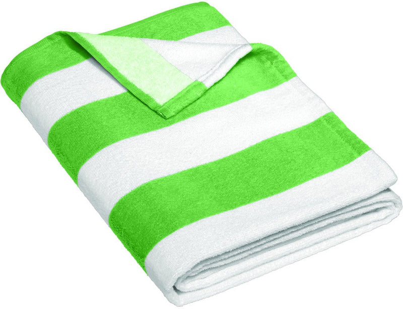 no-logo Port Authority Value Cabana Stripe Beach Towel-Regular-Port Authority-Bright Lime-1 Size-Thread Logic